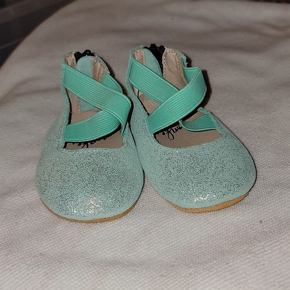 MONKEY FEET Baby Girl Soft Sole Ballerina Style Leather Moccasins 6-12 months